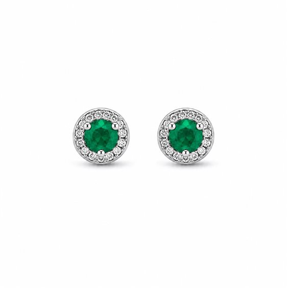 Pendientes Donna Oro Mujer in Oro blanco Smeraldi+Diamanti 0.40 Ct LOE12106.008 - LOE12106.008